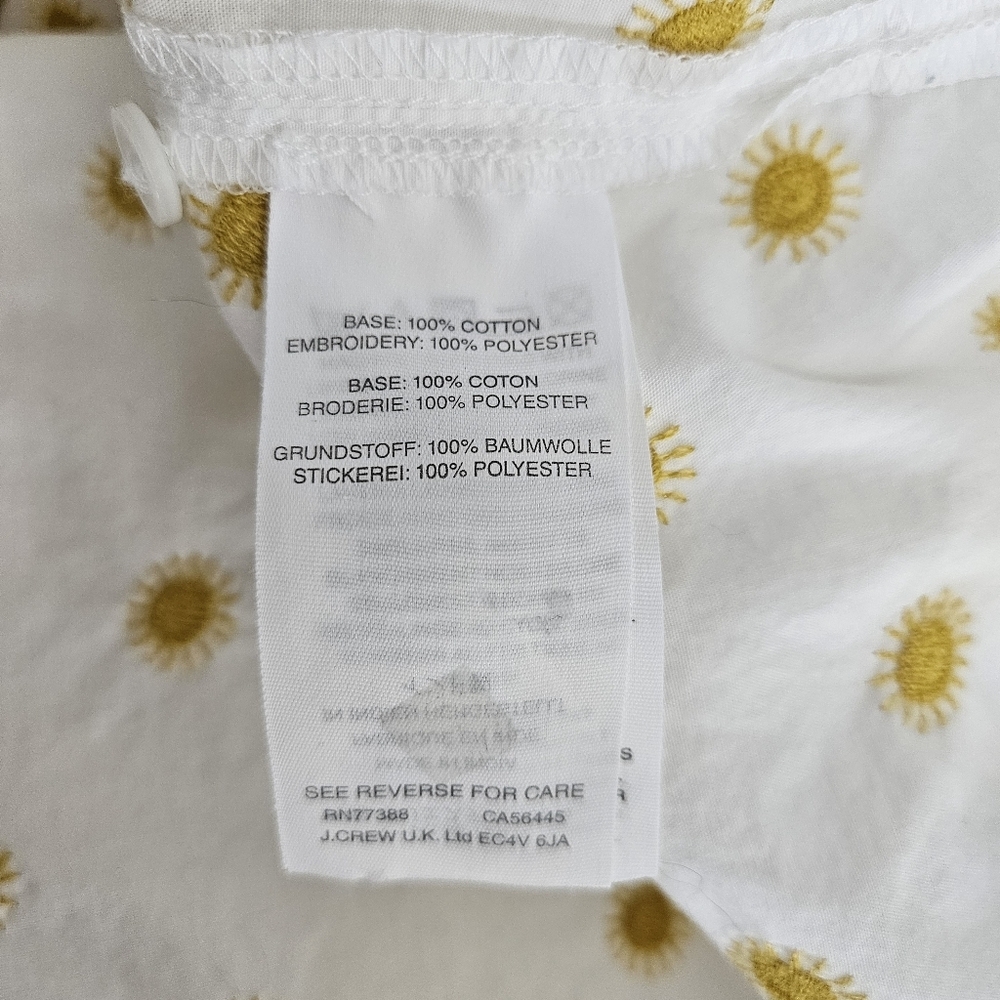 Madewell Courier Shirt White Sun Embroidered Short Sleeve Button Collared Top XS - Picture 7 of 8